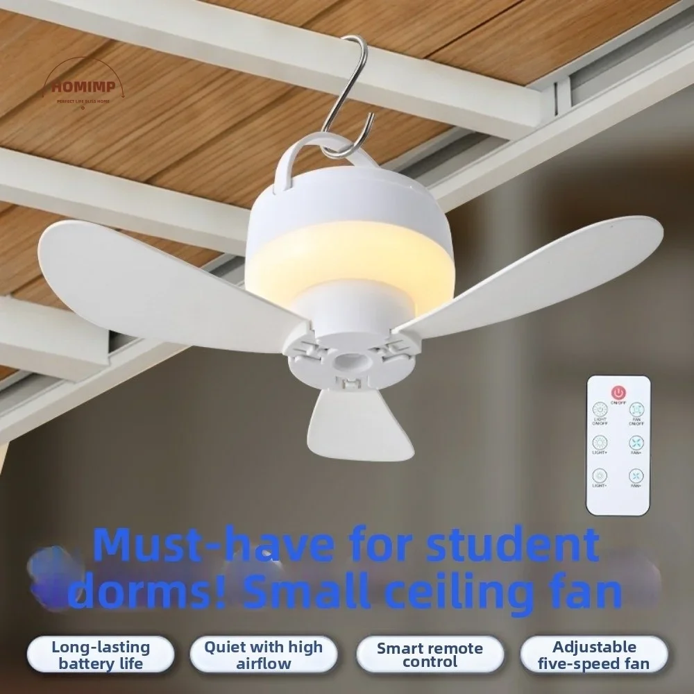 Ventilador de techo de funcionamiento silencioso, luz de ventilador colgante recargable por USB, ahorro de energía, con control remoto, lámpara de techo inteligente