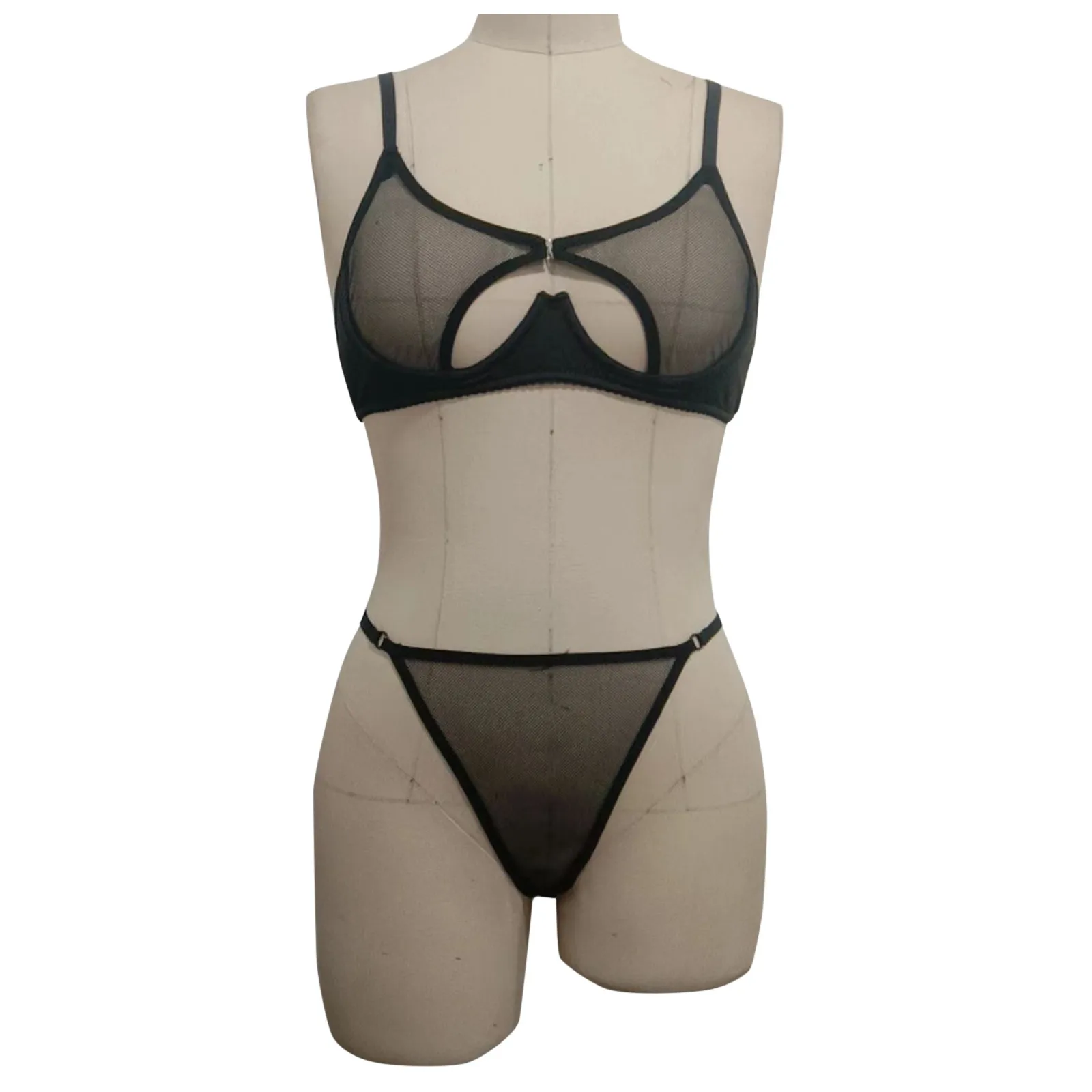 Tuta da sesso con fettuccia di garza da donna Sexy abbigliamento erotico in due pezzi 18 biancheria intima da donna traslucida tuta intima Sexy 18