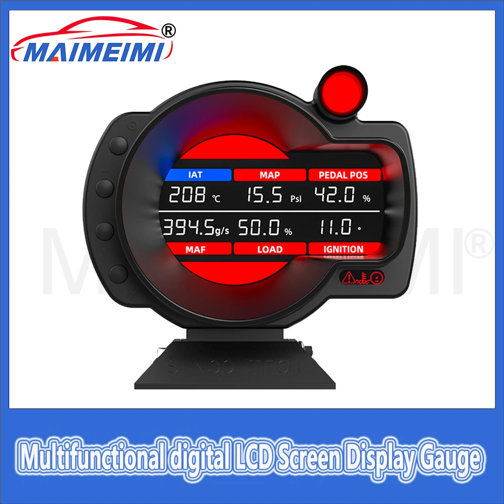 OBD LCD Instrument Panel Car Modification Multifunctional Head Up Display Speed Gauge Water Temperature Turbine Voltage Meter