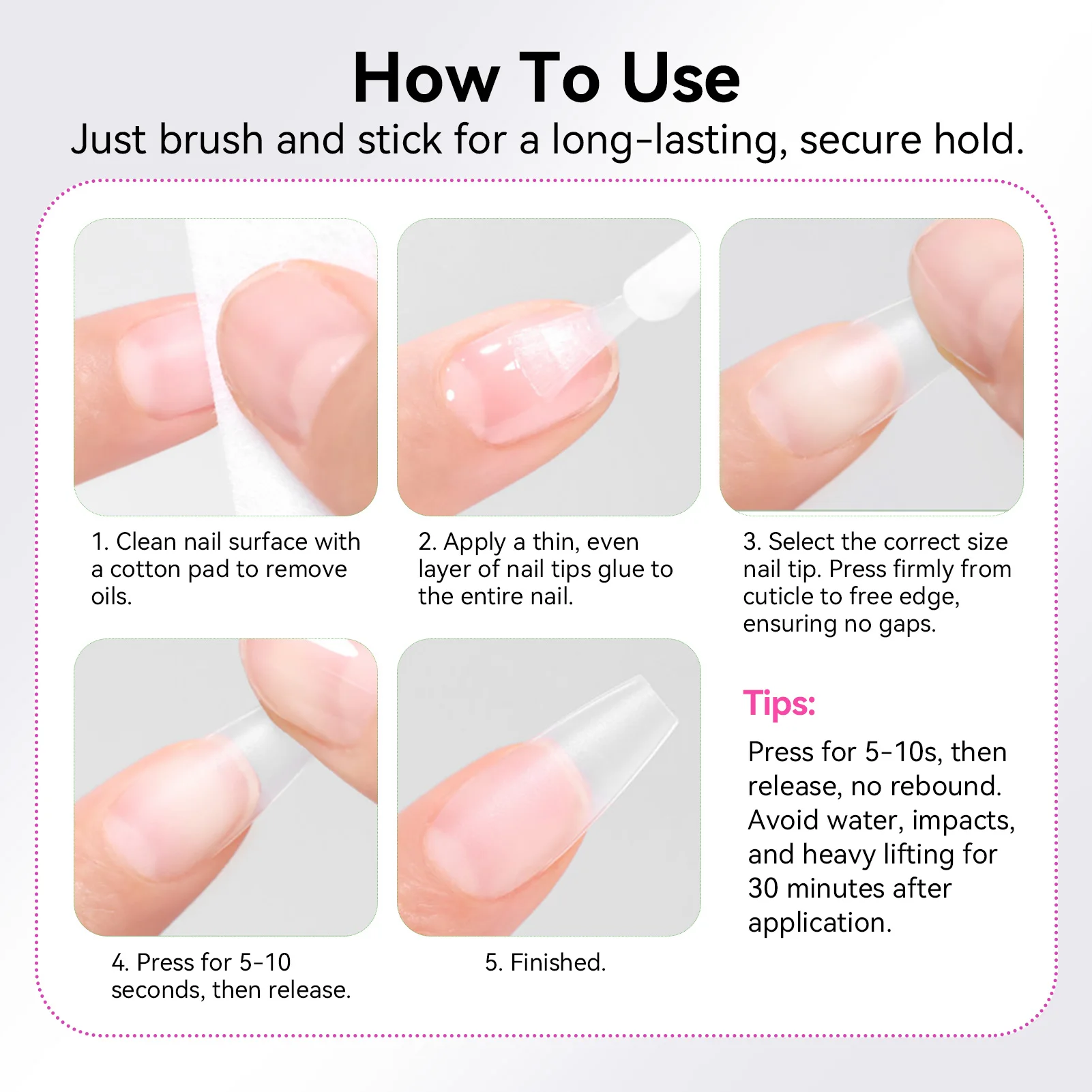 ولد جميل 7 مللي مسمار نصائح الغراء 20 مللي مسمار مزيل الصمغ للأظافر كاذبة 5S سريع الهواء الجاف عديم الرائحة صيغة خليتون خالية بسهولة إزالة #6