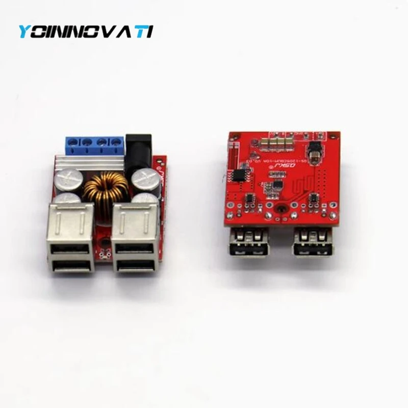 YT 1PCS DC-DC Vehicle Charging Board 8V-35V 5V 8A Power Supply Depressurization Module 2 4 port USB Output mobile Charger