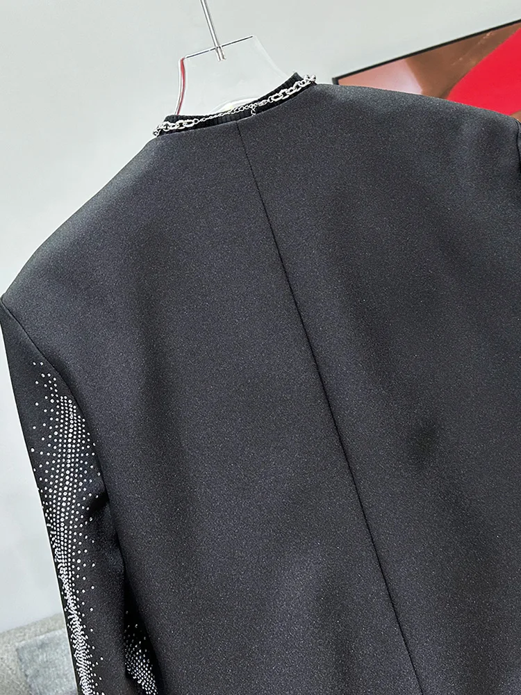 2024 Autumn New Trendy Fashion Casual Versatile Design Jacket New Shining Hot Diamond Men's Long Sleeve Jackets Male Loose Coats