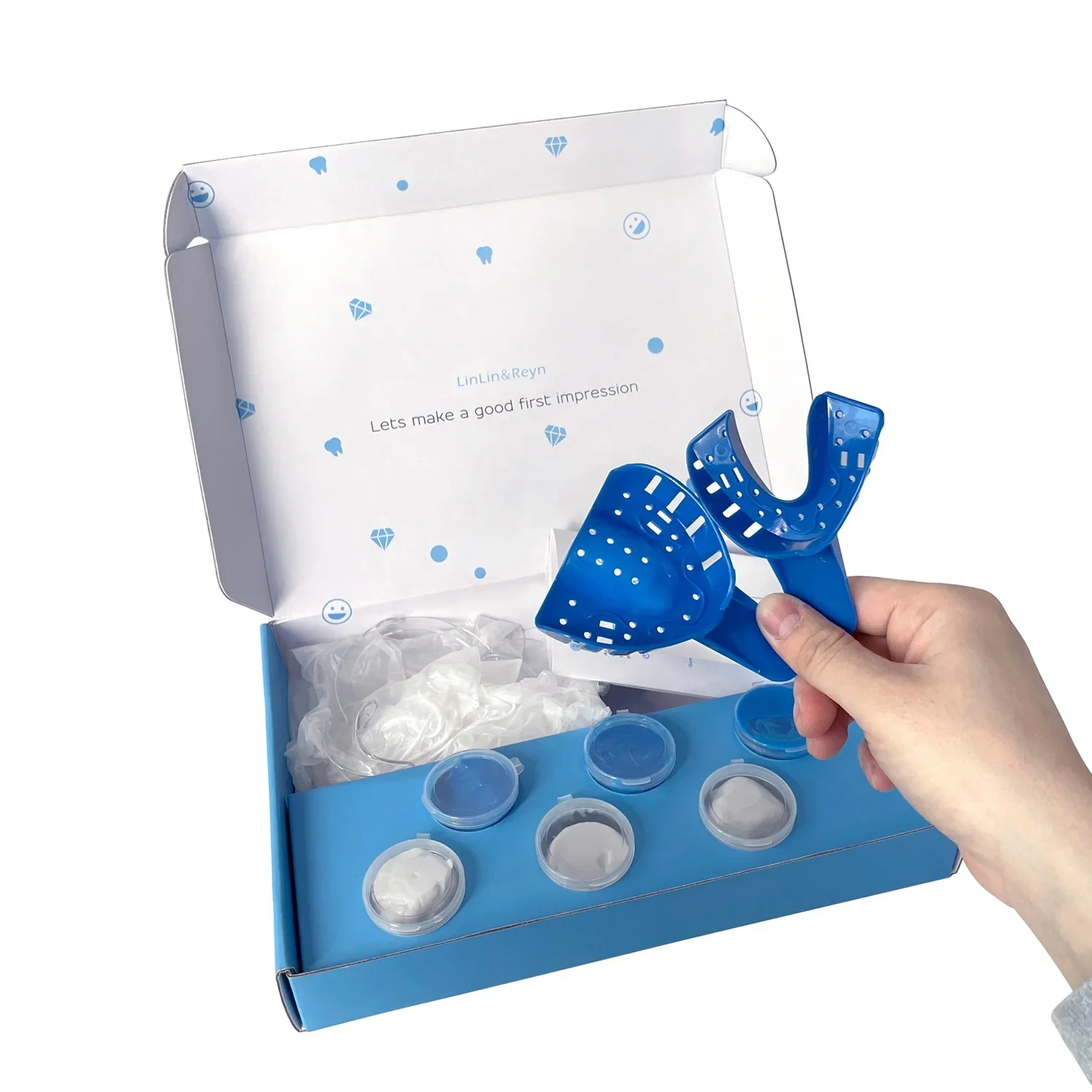 

Custom Grillzs Dentals Teeth Impressions Puttys Silicones Materials Tray Teeth Mold Kit