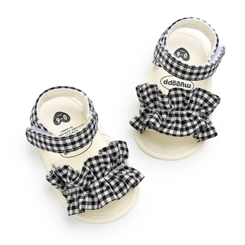 Baby Shoes Girls Princess Shoes New Summer Sandals Soft Cotton Bowknot Anti-Slip Sole Newborn First Walker Crib Shoes