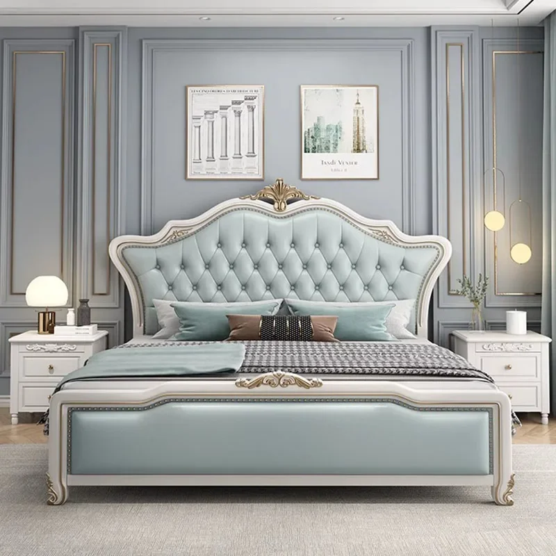 

Luxury Frame Modern Aesthetic Bedroom Bed Queen Size Master Modern Twin King Bed Leather Letto Matrimoniale Room Furniture