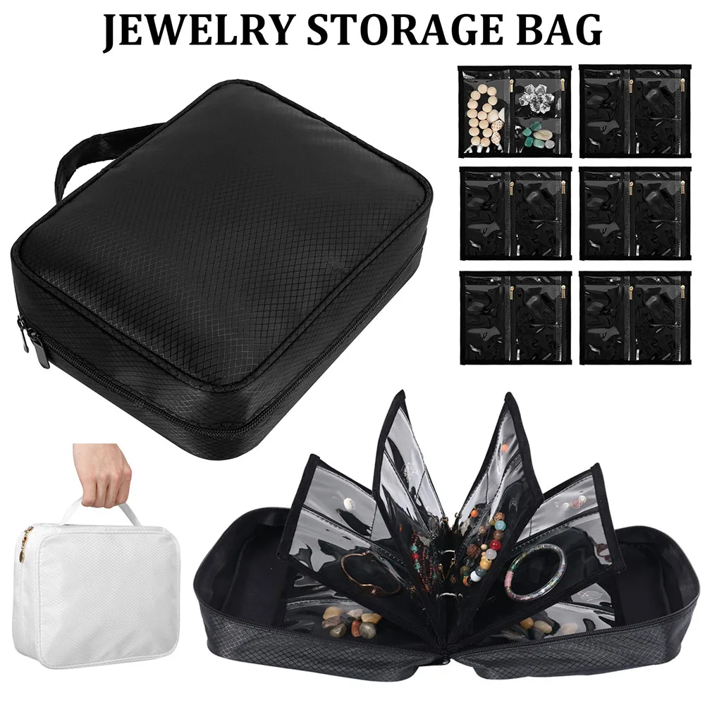 

Книга-органайзер для украшений: водонепроницаемая нейлоновая сумка для путешествий с молнией, бархатный чехол, портативный органайзер для серег и колец