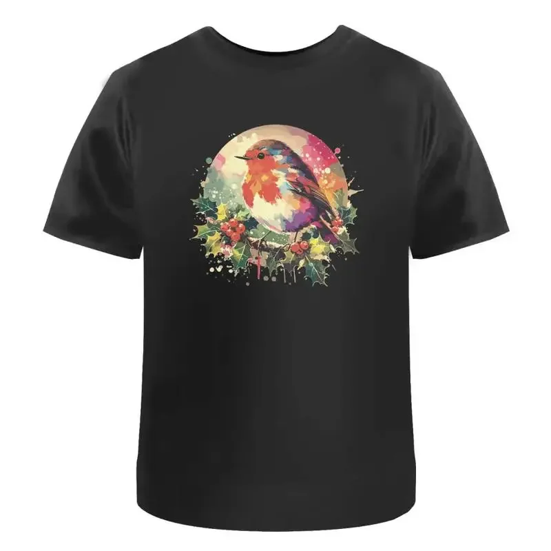 Robin On A Holly Branch' Cotton T Shirt Ta047481