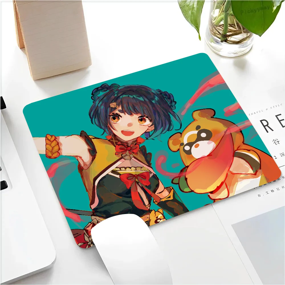 Xiangling Genshin Impact Mousepad Small LockEdge Mouse Pad For Gamers Computer Desk Pad Rectangular Anti-slip Rubber