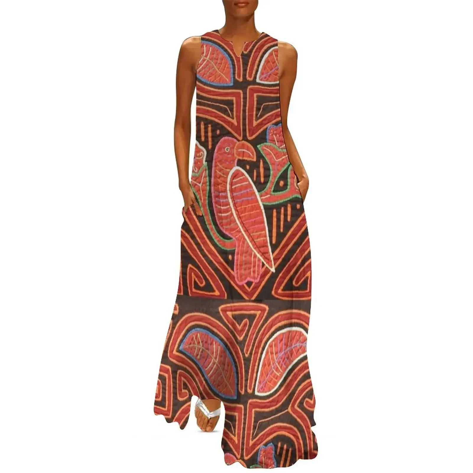 

Mola de Panama Long Dress long dresses for women dress women summer 2025 Women's summer suit Long dress woman