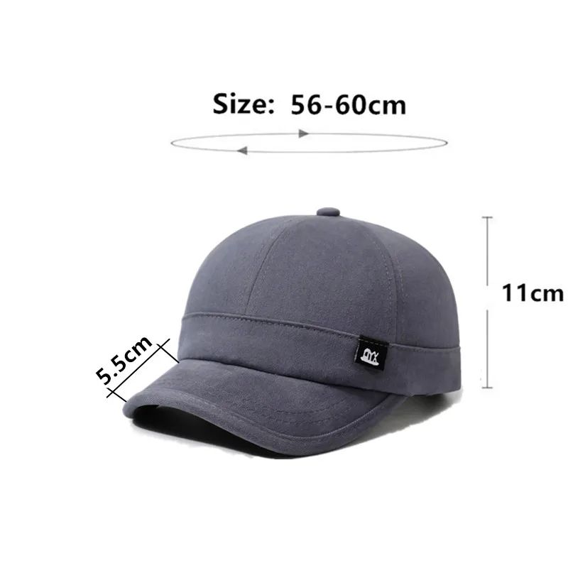 Spring summer new washable 100% cotton baseball caps for men and women versatile Simple Short brimmed sports hat snapback cap