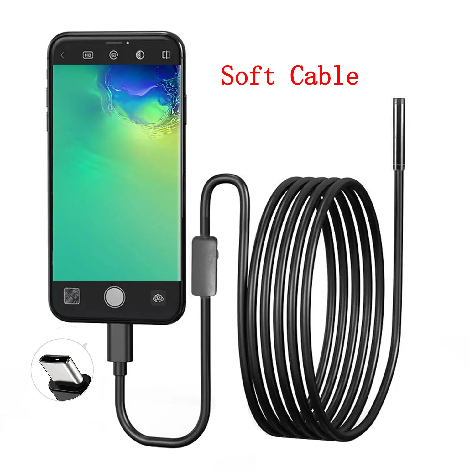 USB-endoscoop voor OTG Android-telefoon 5,5 mm Borescope-inspectie Snake Camera IP67 Waterdicht met 6 LED-verlichting voor Type C
