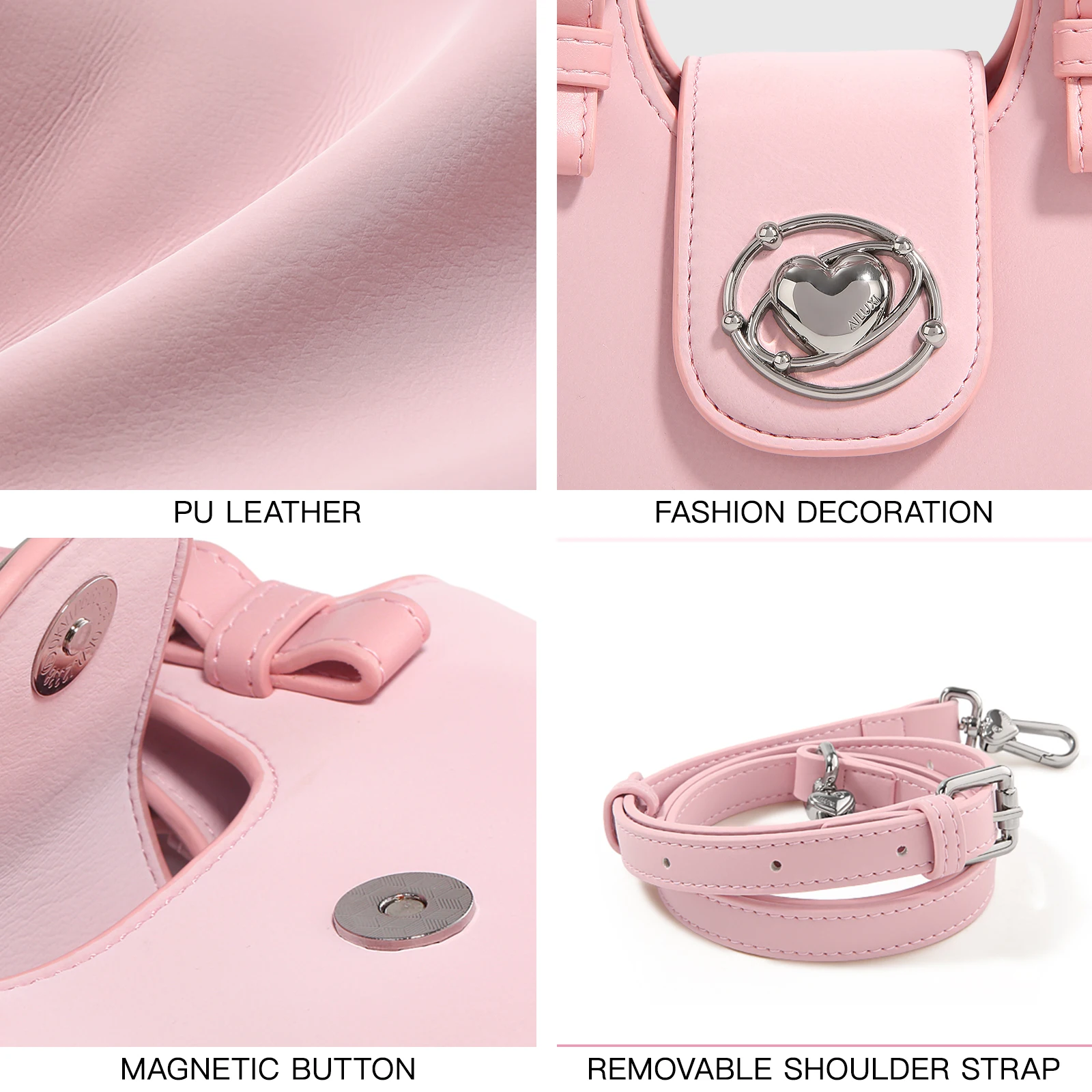 Ailuxi Sommer Handheld kleine Tasche für Frauen Mode niedlichen rosa Wolken tasche faltige Kette eine Schulter Umhängetasche Pu Leder