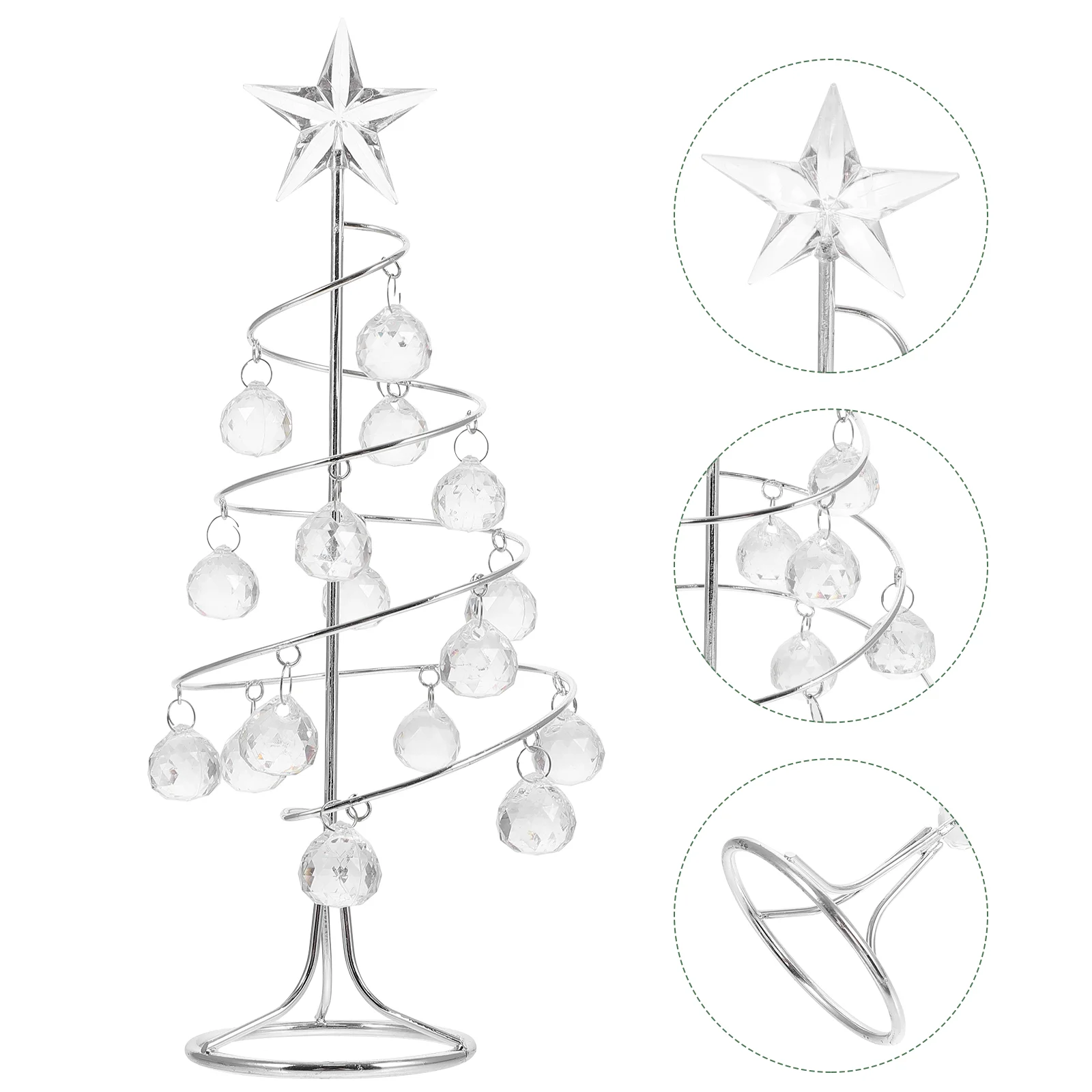 

Desktop Christmas Tree Decor Iron Xmas Ornaments with Crystal Decoration Party Adornment Centerpieces