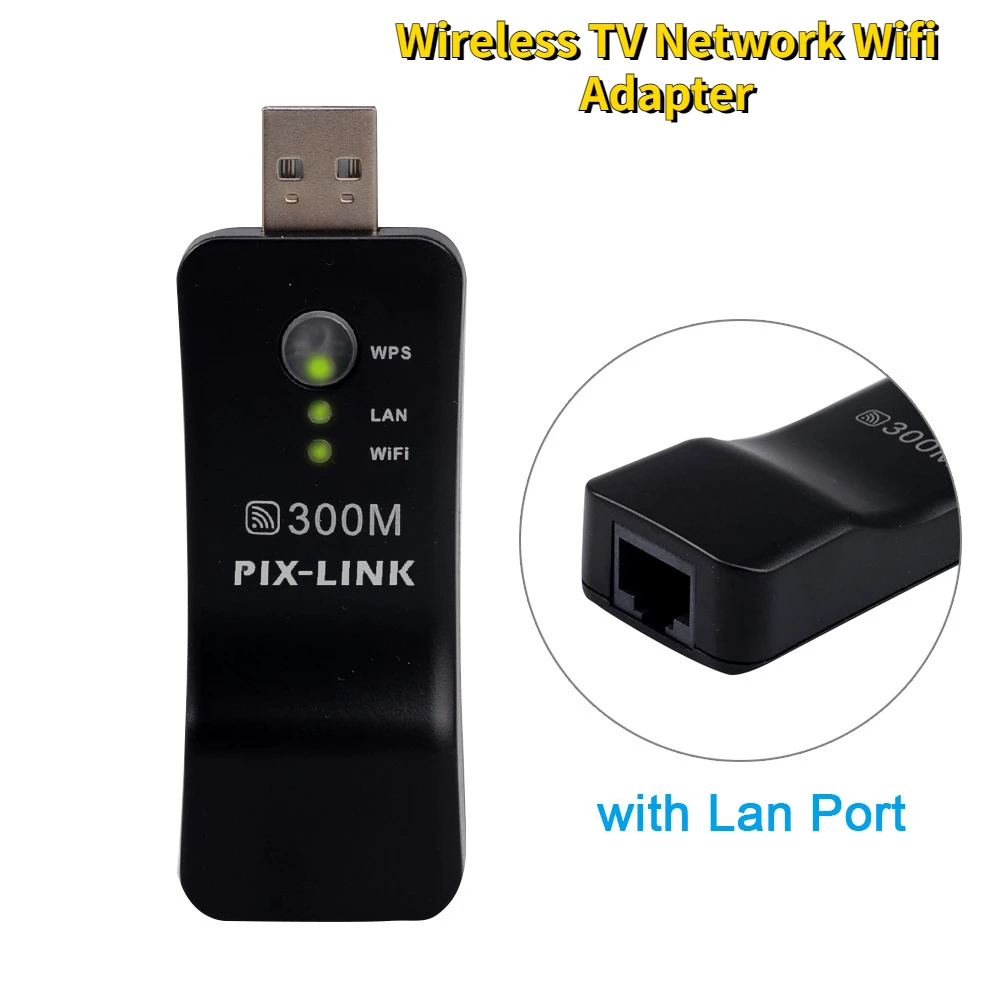 

Wireless Universal TV Network Wifi Adapter WPS 300Mbps Fast Wi-fi Repeater RJ-45 Network Cable For LG Samsung Sony Smart HDTV