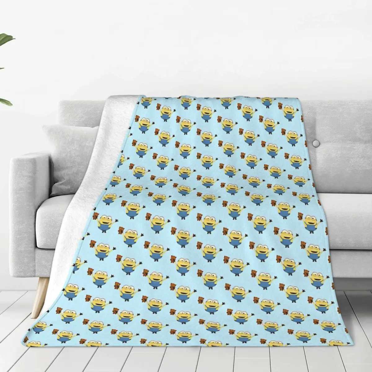 Bob Minion Blanket Travel Office Plush Throw Blanket Fluffy Couch Bed Flannel Bedspread Sofa Bed Cover