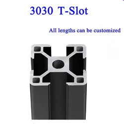 1PC BLACK 3030 T-slot European Standard Anodized Aluminium profile Extrusion 100mm-1000mm Length Linear Rail for CNC 3D Printer
