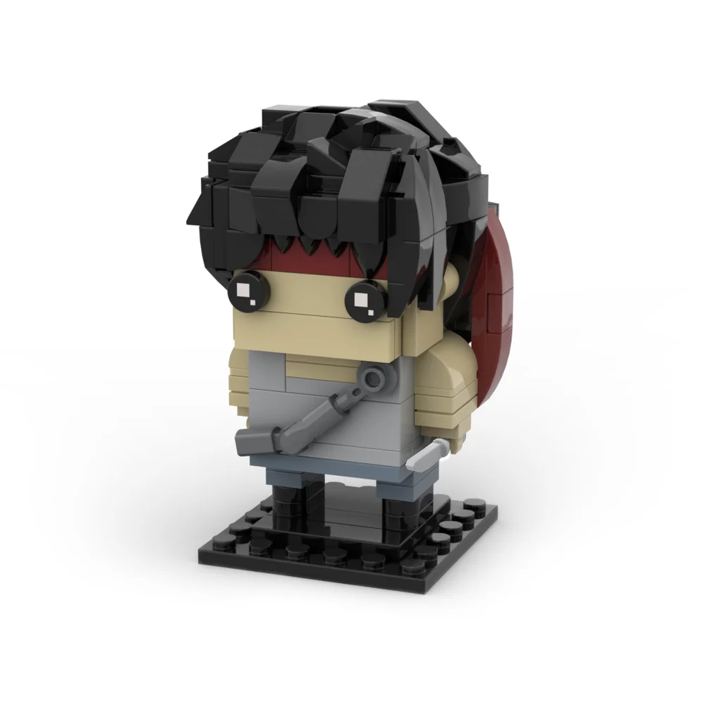 

Moc First Blood Rambo Brickheadz Model Building Blocks Horror Movie Shooting Escape Action Figure Creative Design Brick Toy Gift