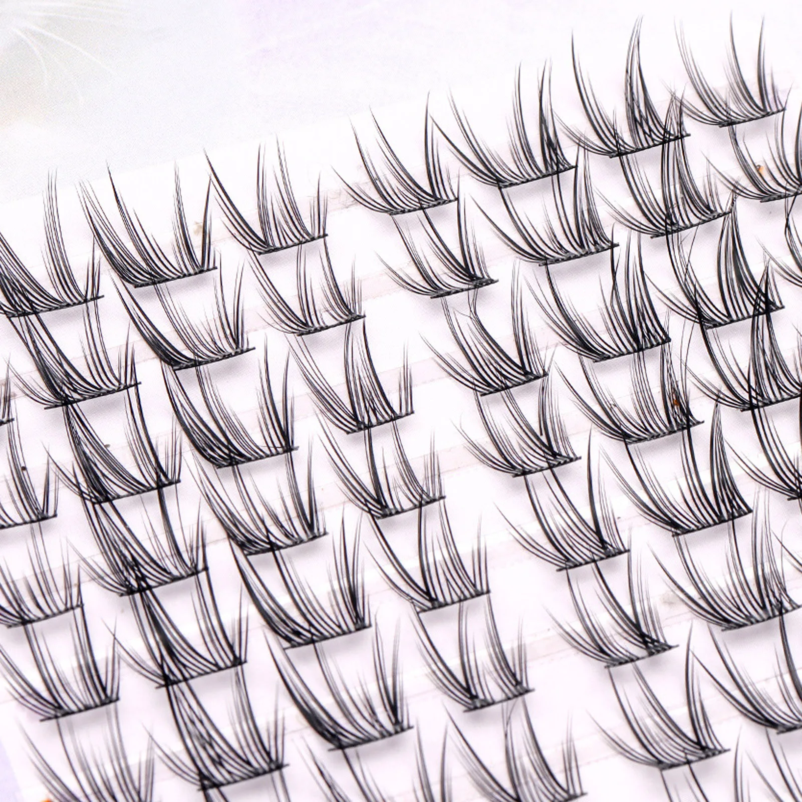 Pestañas postizas naturales en forma de W, sin necesidad de pegamento, grupo de pestañas individuales, herramienta de maquillaje de pestañas segmentadas DIY