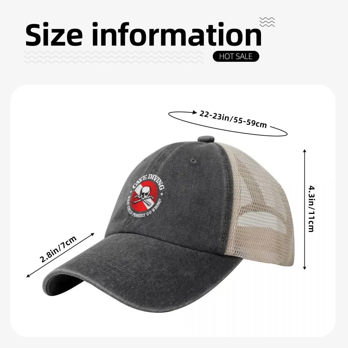Cave Diver (rd) Cowboy Mesh Baseball Cap birthday Luxury Cap New In Hat party Hat Men Wear Women's image 4