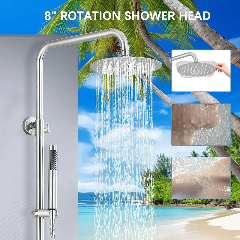 Rain Shower System Outdoor Shower Fixtures with 8