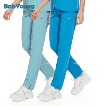 Düz renk scpants pantolon Lab cerrahi pantolon Unisex doktor ve hemşire üniforması iş pantolon hemşire aksesuarları tıbbi doktor pantolon