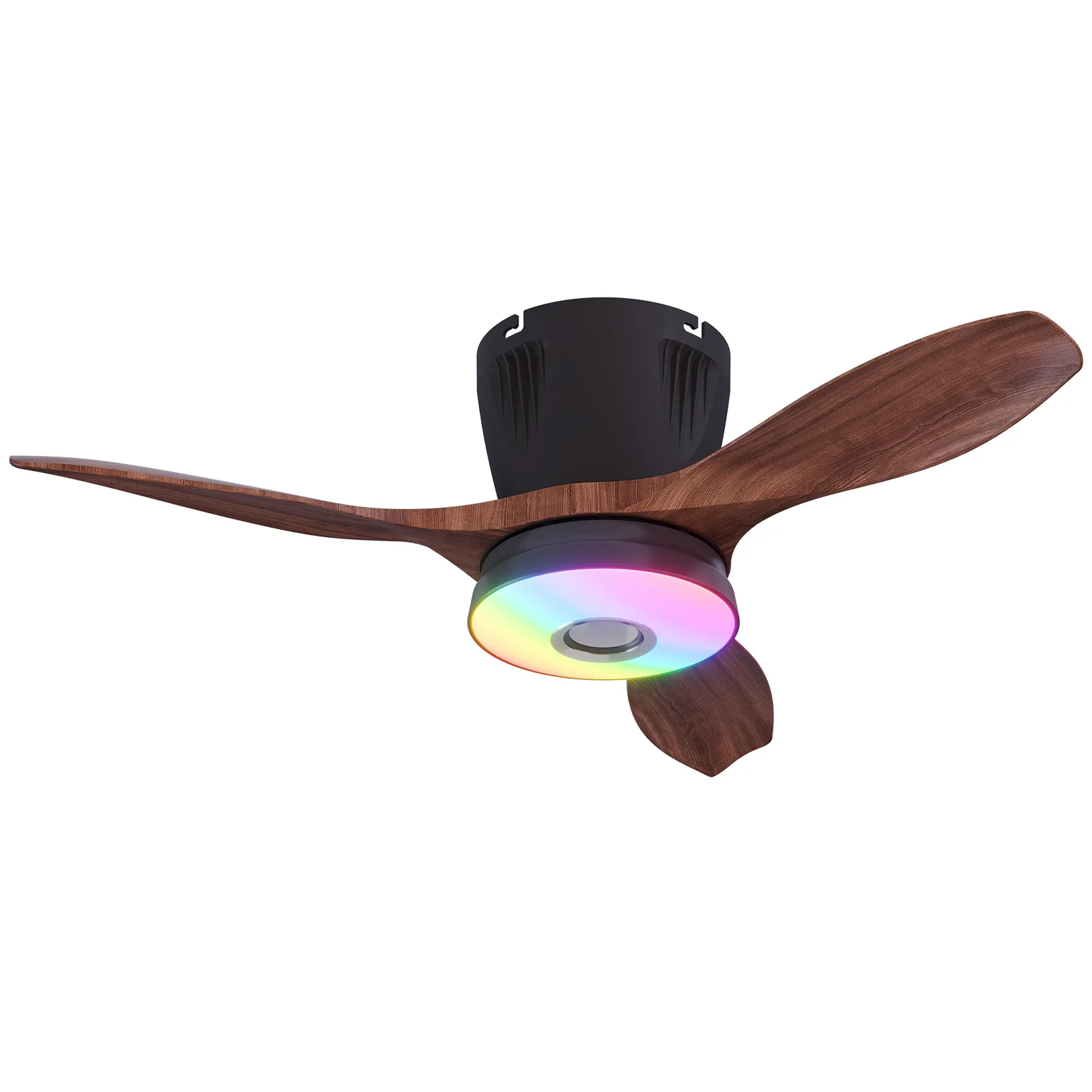 2025 جديد عبر الحدود مروحة السقف ضوء بسيط RGB مروحة السقف ضوء لغرفة النوم ، مطعم مروحة كهربائية ضوء LED أسود أبيض #5