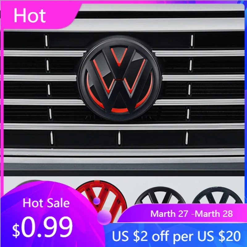 

Наклейки-эмблемы на переднюю решетку и крышку багажника для VW Golf GTI 2026 (2 шт.)