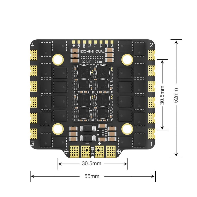 Accoda-RC 3080/3090/30100 32Bit FPV ESC, 80A 90A 100A, 3-8S Lipo, ESC Telemetry, Bi-directional DShot600, for RC Drone Racing