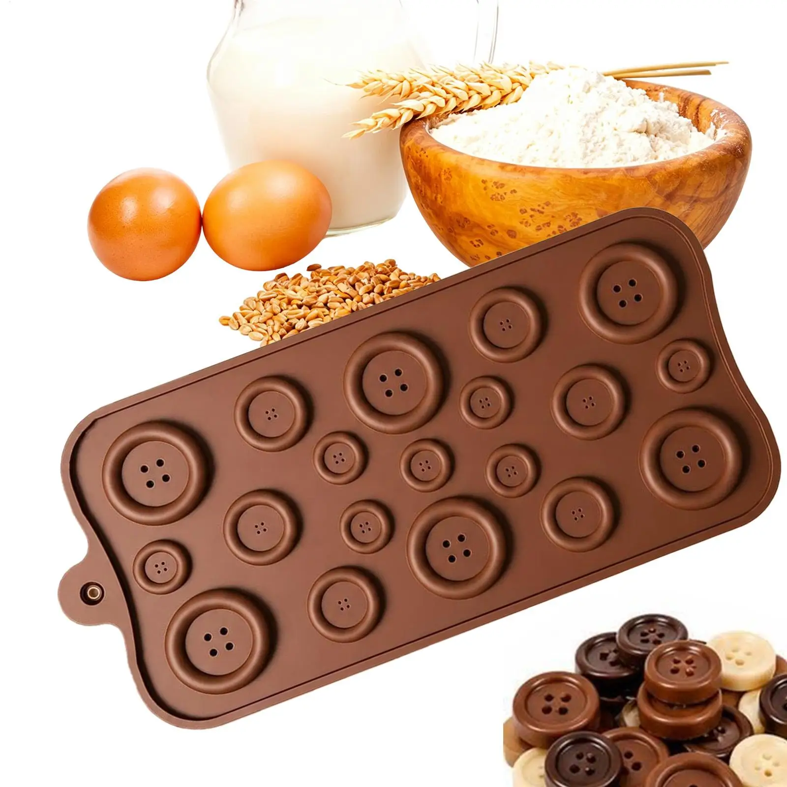 Chocolate Molds Easy Release Food Grade Button Baking Supplies Heat-Resistant Silicone Chocolate Molds for Halloween Christmas