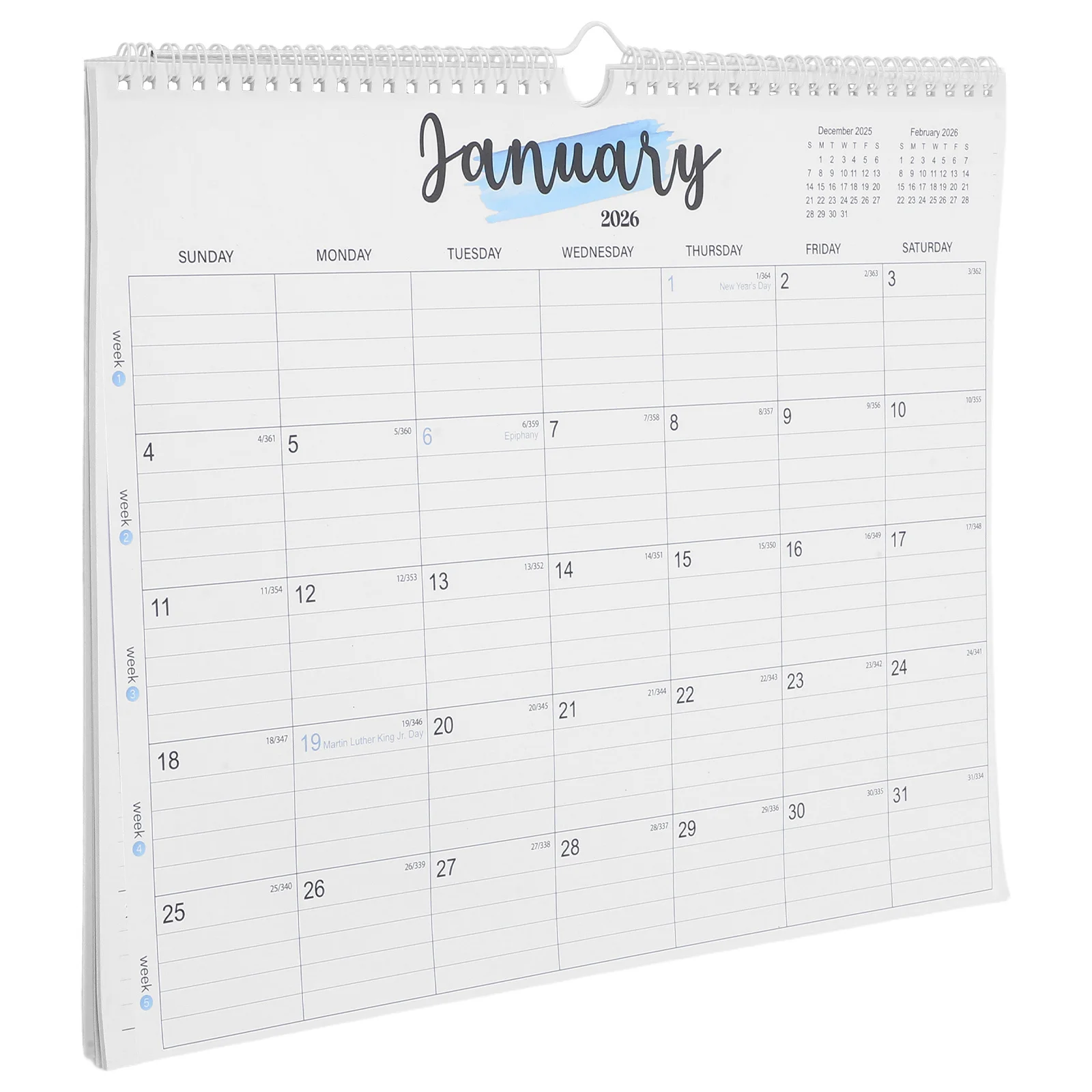

Monthly Wall Calendar 2026.1-2027.6 18-Month Large Hanging Planner Multi-Country Holidays Home Office Organizer