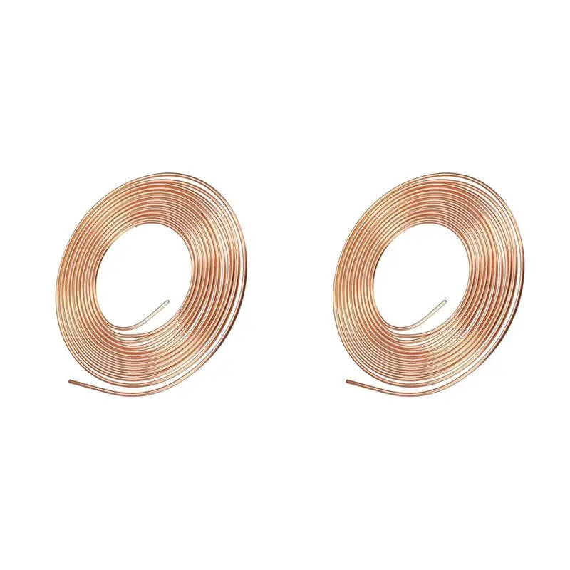 

2X 32.8 Ft Brake Pipe Copper Plated Steel Pipe 3/16 Inch Car Replacement Brake Pipe Kit Car Brake Hose-N30R