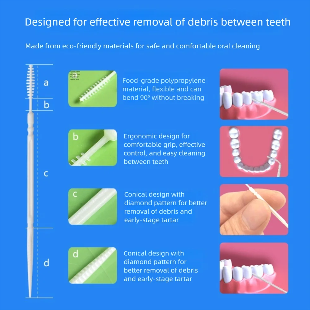 200Pieces/Box New Double Head Toothpick Ultra Fine Portable Disposable Flosser Teeth Care Sticks Household