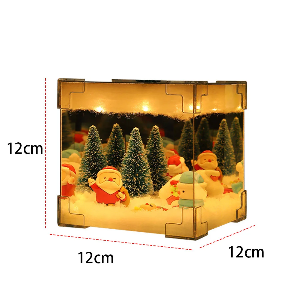 Santa Claus Night Light Material Package Cube Design Nightlight Christmas Lighting Decoration for Indoor Festive Decor