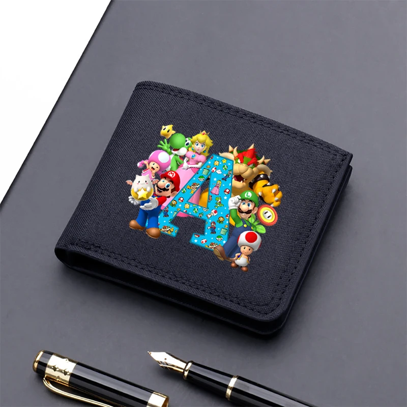 Super Marios Bros мужской складной кошелек для мальчиков с героями мультфильмов, милый мешок для денег для взрослых, держатель для карт с принтом аниме, повседневные аксессуары, кошелек для монет, подарок