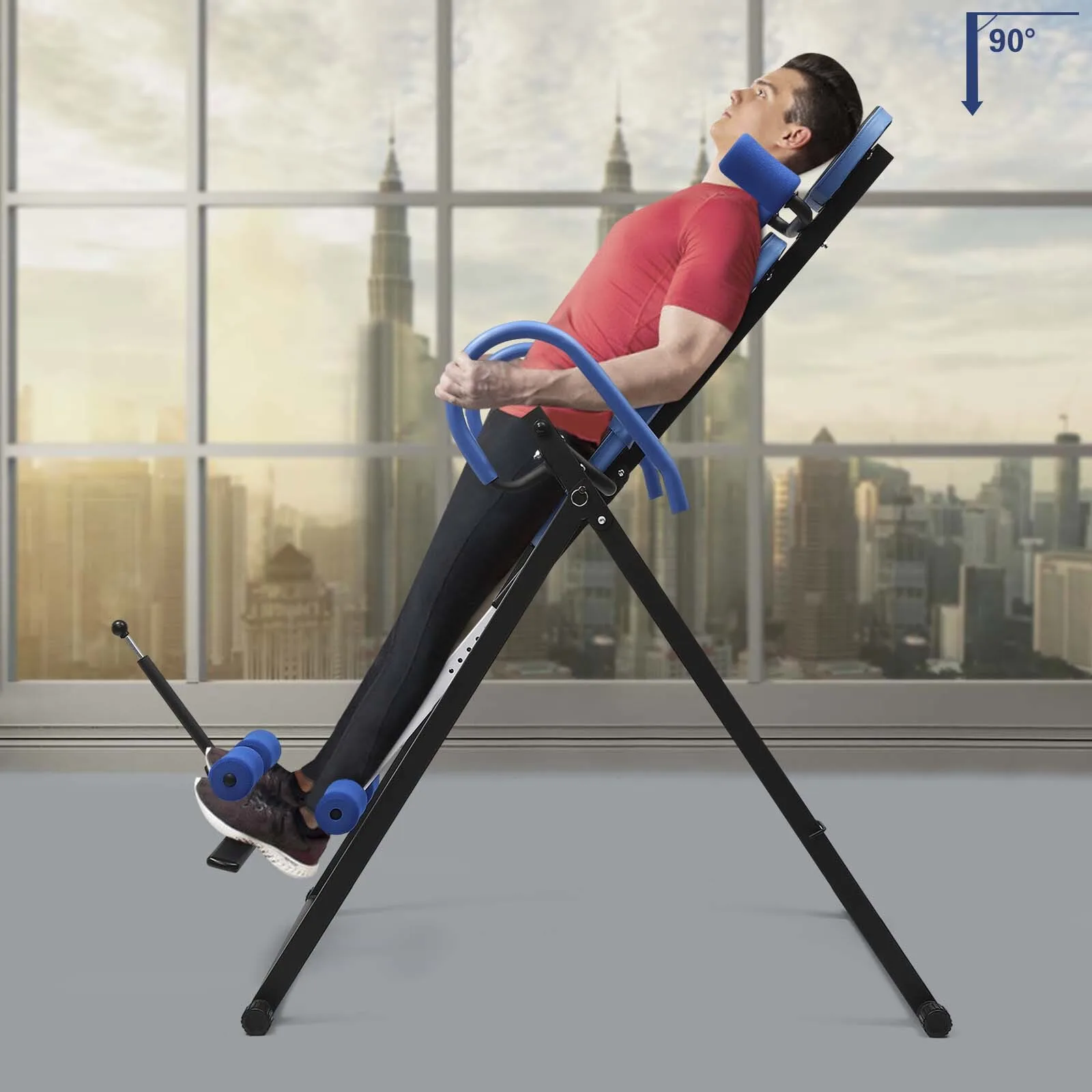 

Foldable Gravity Inversion Table Stretcher Inverter Machine Gym Fitness Applicable Height 4.27-6.07ft