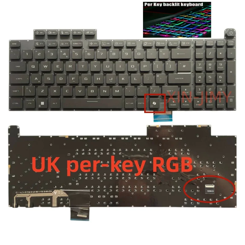 UK Per-key RGB backlit Laptop Keyboard For Asus ROG Gungod 9plus G815 G835 G835L G815P G835LWG835 with AI key