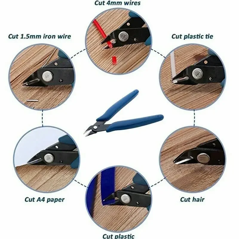 Pliers Carbon Steel Pliers Electrical Wire Cable Cutters Cutting Side Snips Flush Pliers Nipper Home Hand Tools Blue