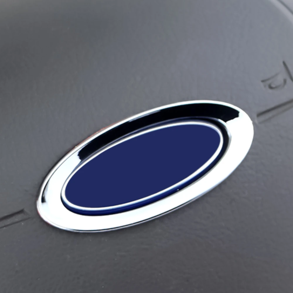 High Quality ABS Chrome Steering Wheel Trim Cover Logo Ring for Ford Focus 2 3 Fiesta Ecosport 2009-2018 Auto Accessories