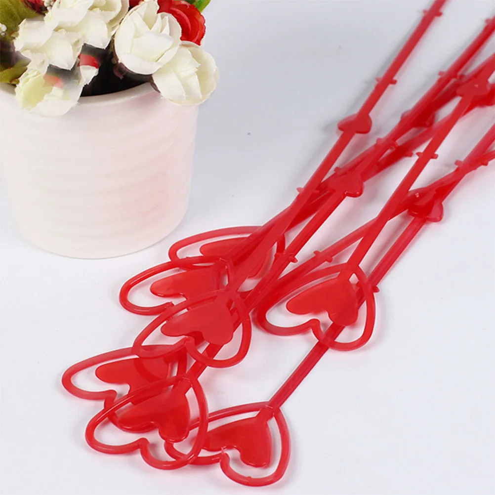 80 قطعة شكل قلب زهرة حامل العلامة باقة حمراء كليب إدراج حفل زفاف عيد ميلاد الديكور ورقة كليب باقة المواد #2