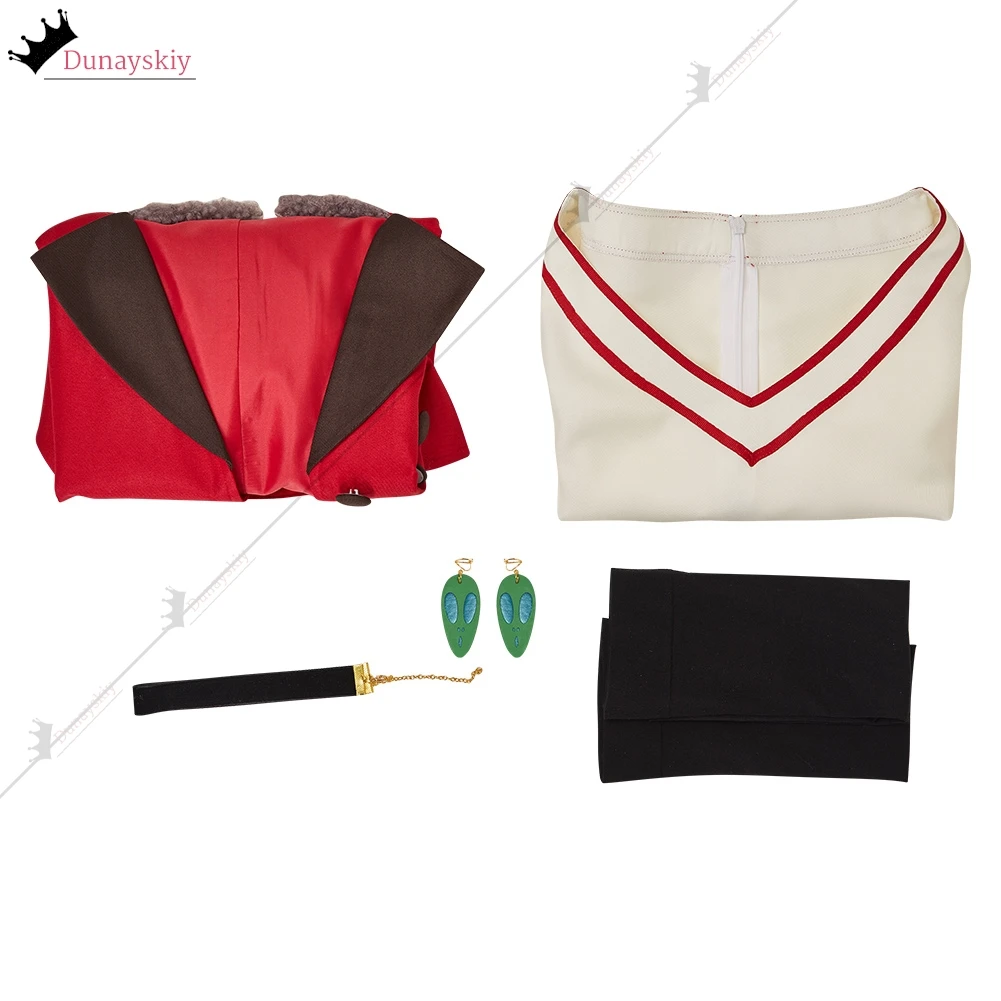 Anime DanDadan Momo Ayase Cosplay Costume Red Jacket jacket Dress Earrings Wig Set 2025Anime Hallowmas Party Carnival Uniform