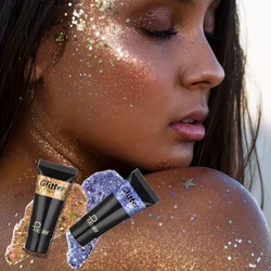 6 Colors Body Glitter Gel Multifunctional Face Lip Hair Loose Sequins Flash Liquid Eyeshadow Festival Stage Makeup Decoration