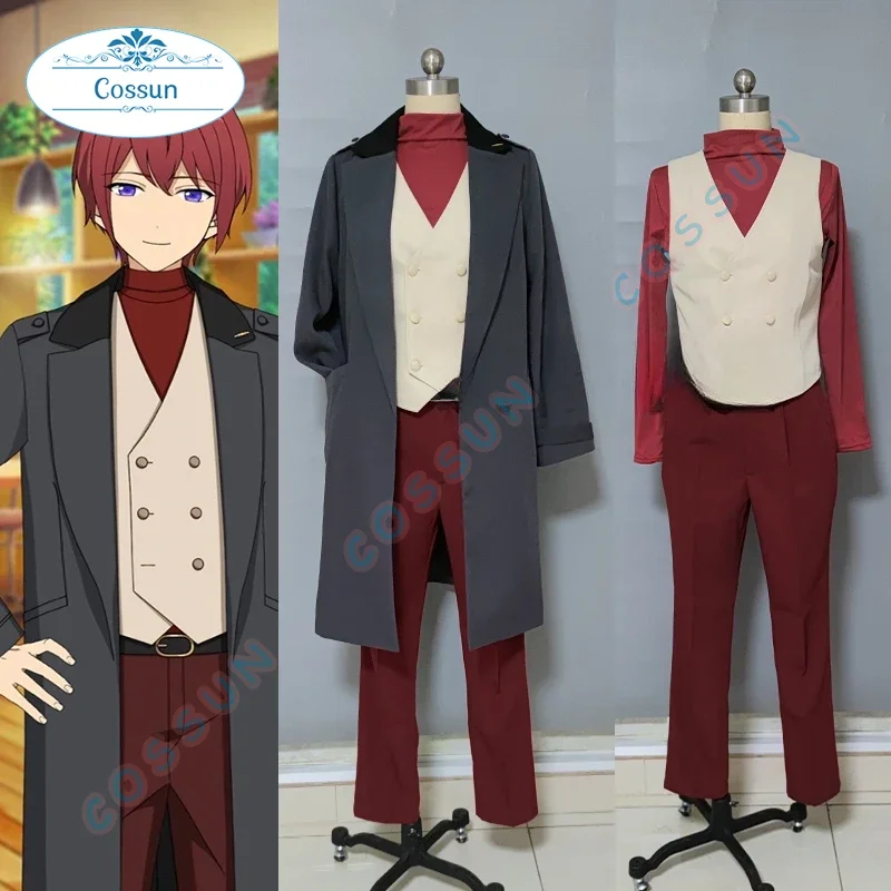 

Game Ensemble Stars Suou Tsukasa Cosplay Costume Halloween Outfits Anime Coat Pants Vest Clothing Men Women Suit