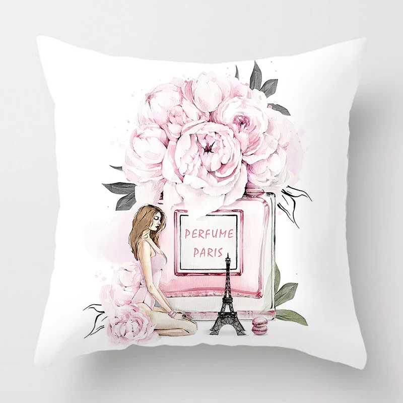 Bottiglia di profumo fodera per cuscino moda donna preferita 50x5 0cm decorazioni per la casa divano cuscino di lusso 60x60 federa decorazione