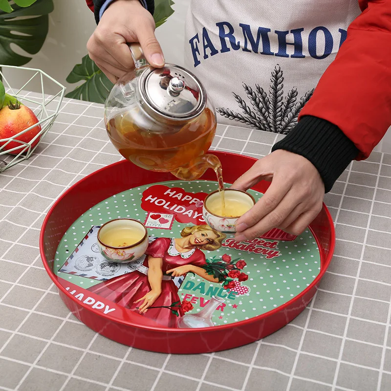 

American Sle Fruit Tray Candy Plate ternoon Tea Serving Tray Living Room Coffee Table Decor Nordic Sle Handmade Stripe