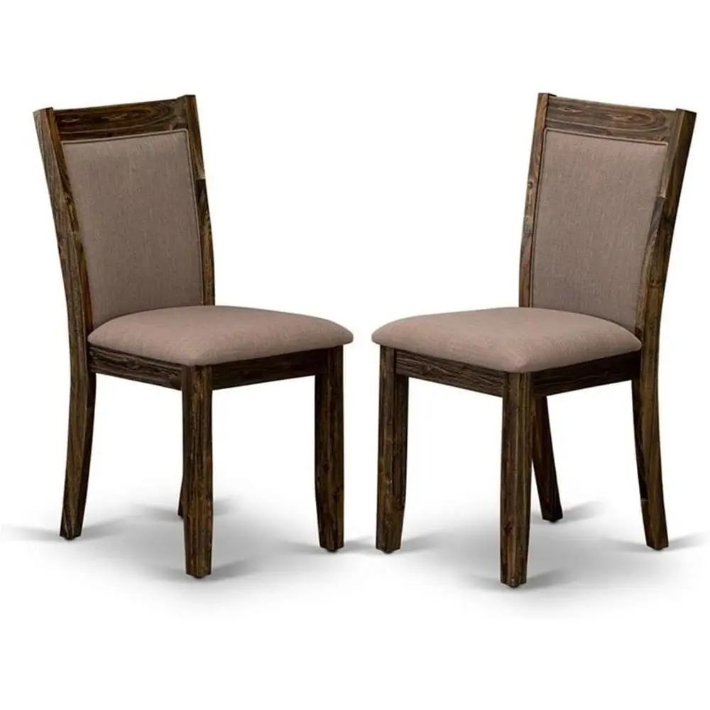 

Обеденные стулья - комплект из 2-х штук, с обивкой из льняной ткани цвета кофе, в состаренном стиле Джейкобин.