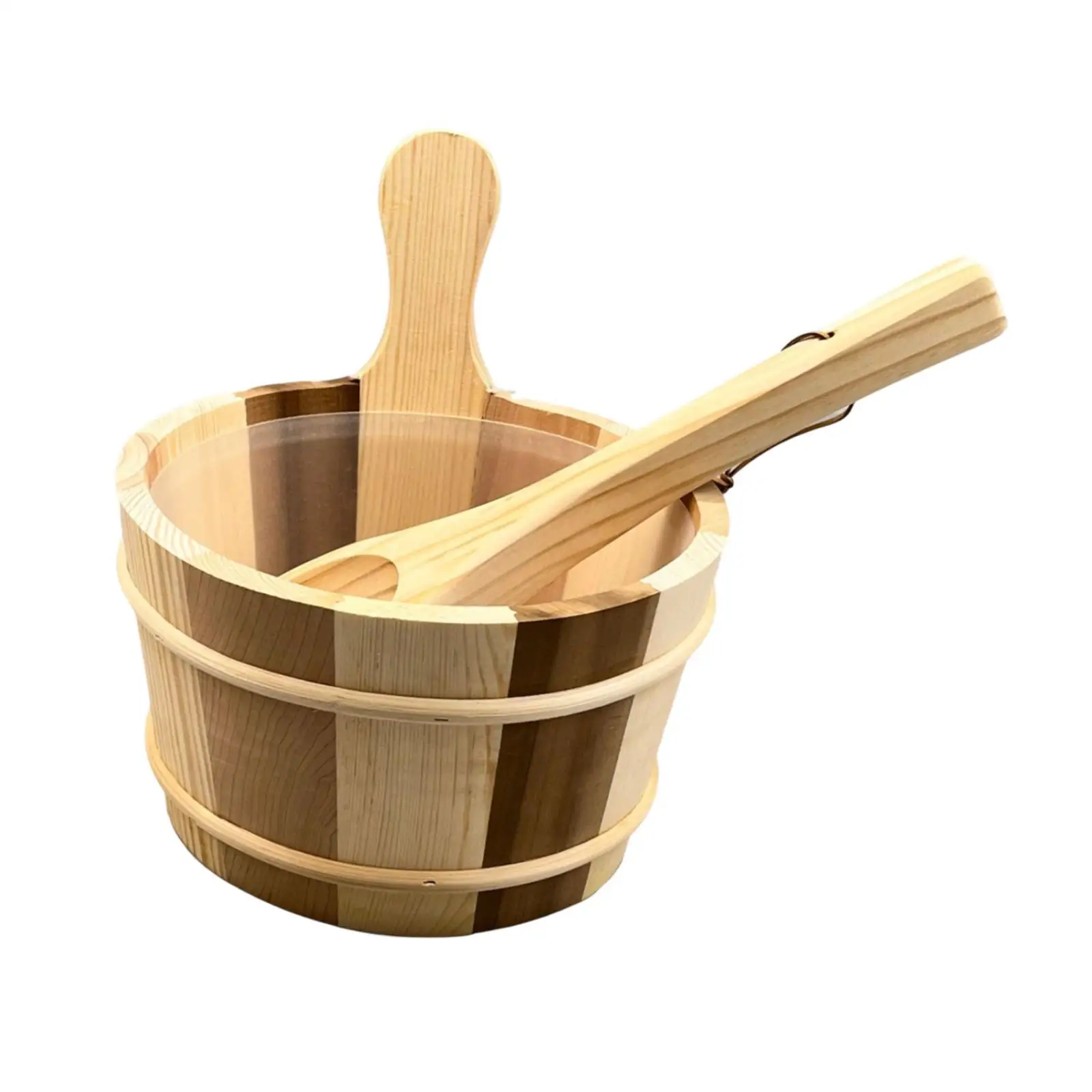 Wooden Sauna Barrel and Ladle Bath Supplies Multipurpose Portable Steaming