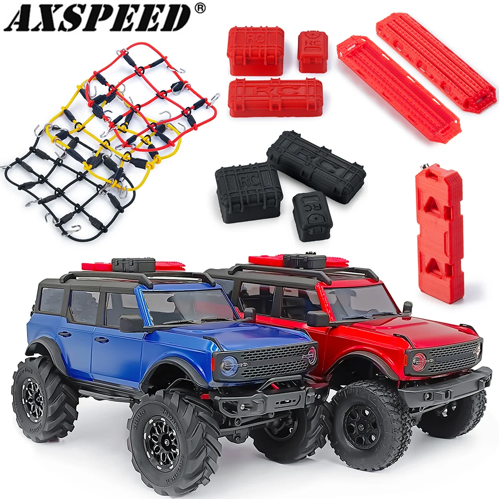 AXSPEED RC Car Decoration Mini Jack Stand Trailer Hook Luggage Net Screws Nuts for 1/18 1/24 TRX4M SCX24 AX24 FMS FCX24 Enduro24