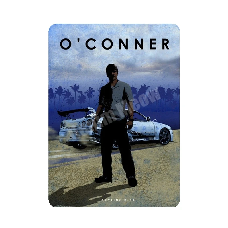 Fast Furious Plaque Vintage Metal Tin Signs Home Bar Pub Decorative Plates Max Wall Stickers Racing Car Iron Art Poster MN17