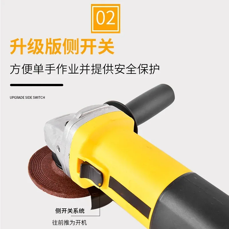 Angle Grinder 1050W 125mm Multifunctional Power Electric Tool 6 Gears Adjustable Cutting Machine Polishing Machine