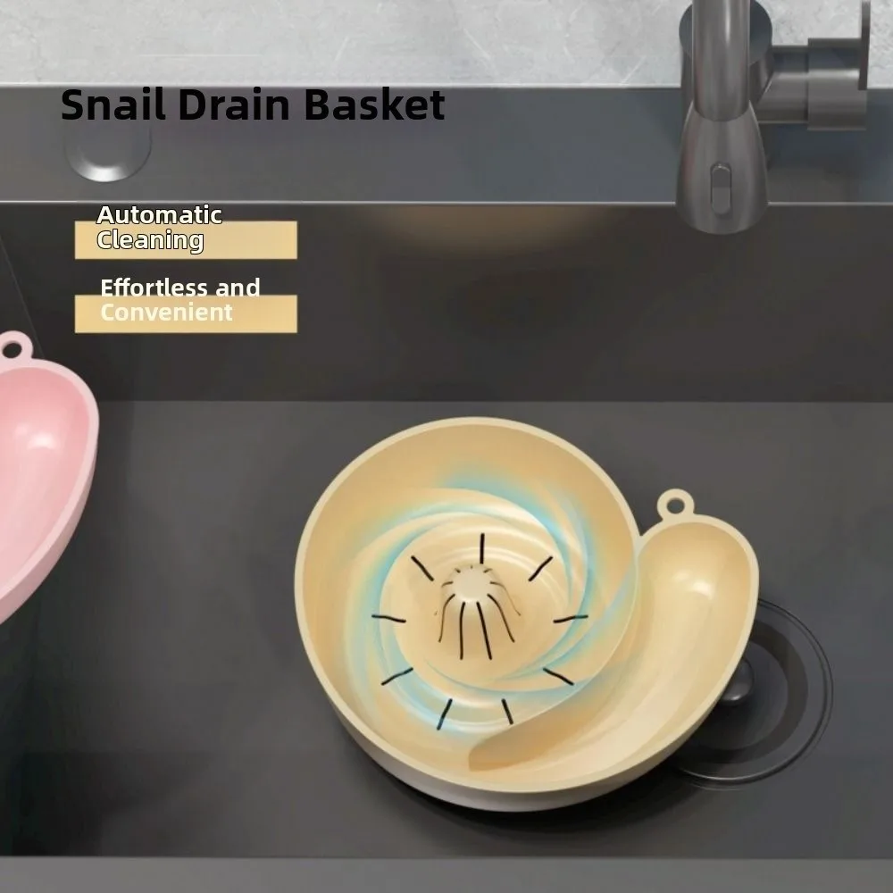 

Snail Shape Fruit Drainer Basket Creative Automatic Rotation Clean Vegetable Washing Basin Multi-functional Reusable